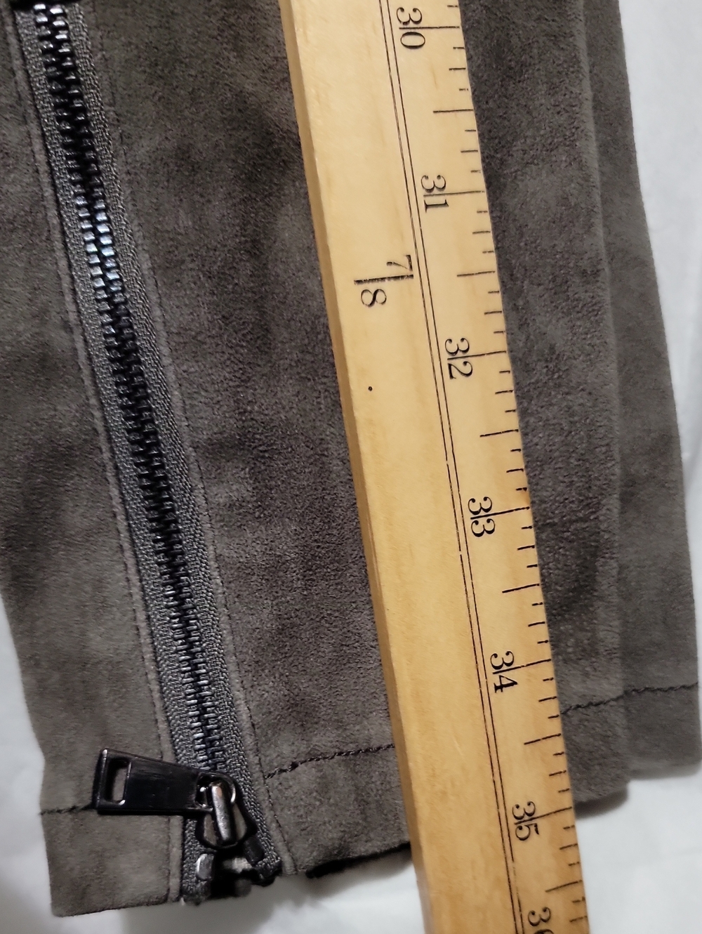 New Vince Lamb Leather Skinny Pants Charcoal Gray Zip Hem Leggings 100% Leather - Picture 4 of 8